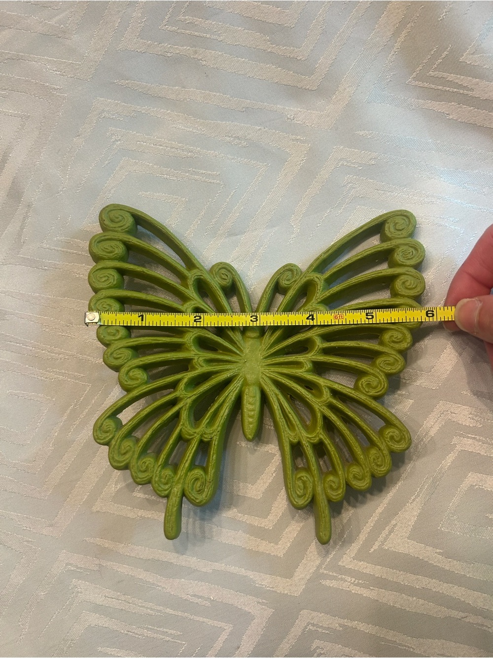 Vintage Olive Green Burwood Butterflies - Picture 2 of 5
